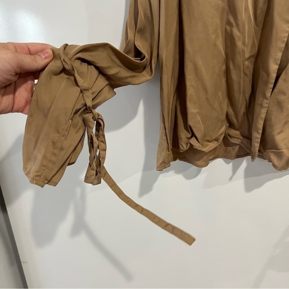 Revolve x L'Academie Tie Sleeve Blouse in Brown - Picture 10 of 13